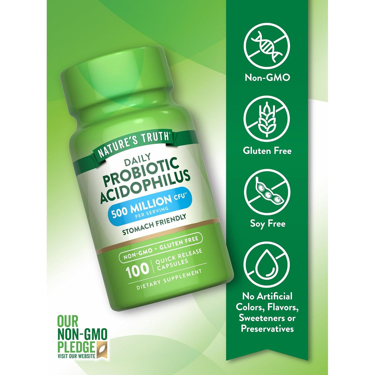 Nature's Truth Probiotics for Men and Women | 500 Million CFU