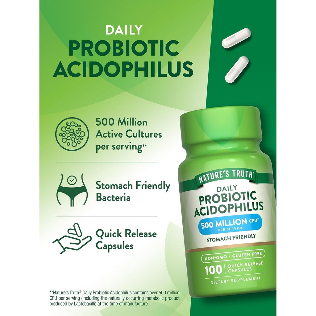 Nature's Truth Probiotics for Men and Women | 500 Million CFU