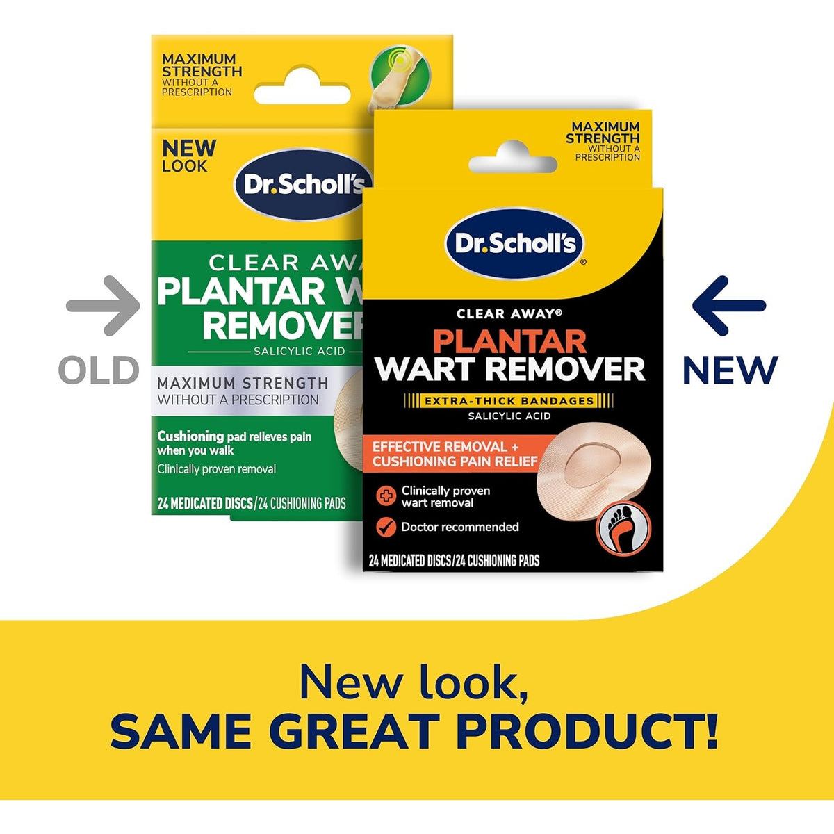 Dr. Scholl's Clear Away Plantar Wart Remover Bandages, 24 Treatments