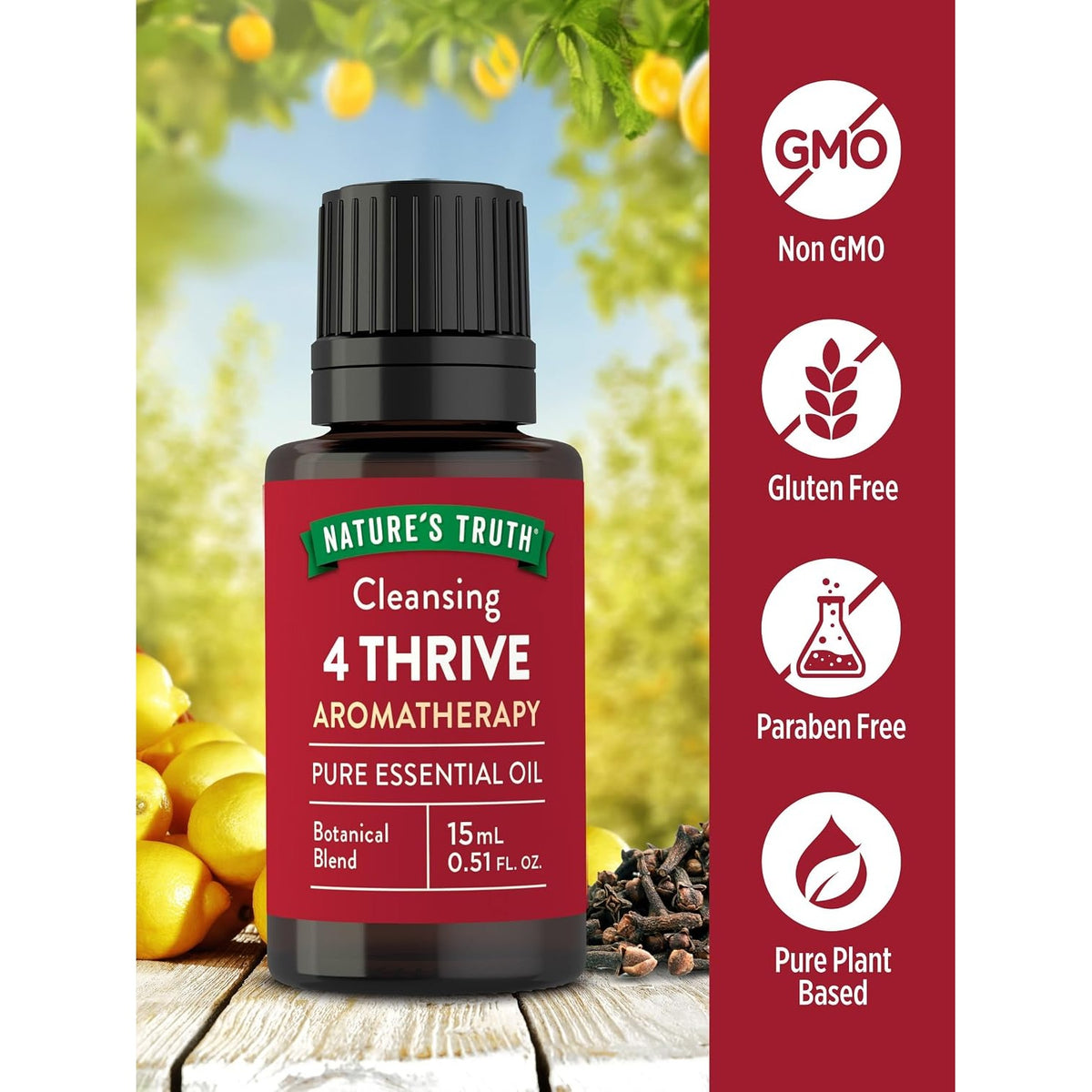 Nature's Truth Vitamins Essential Oil, 4 Thrive, 0.51 Fluid Ounce