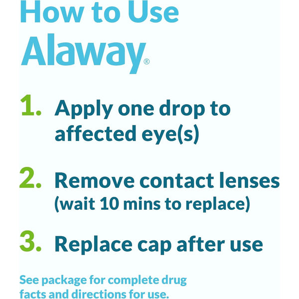 Alaway Antihistamine Eye Drops, 12-Hr Itchy Eye Relief, 0.34 oz 2-Pack