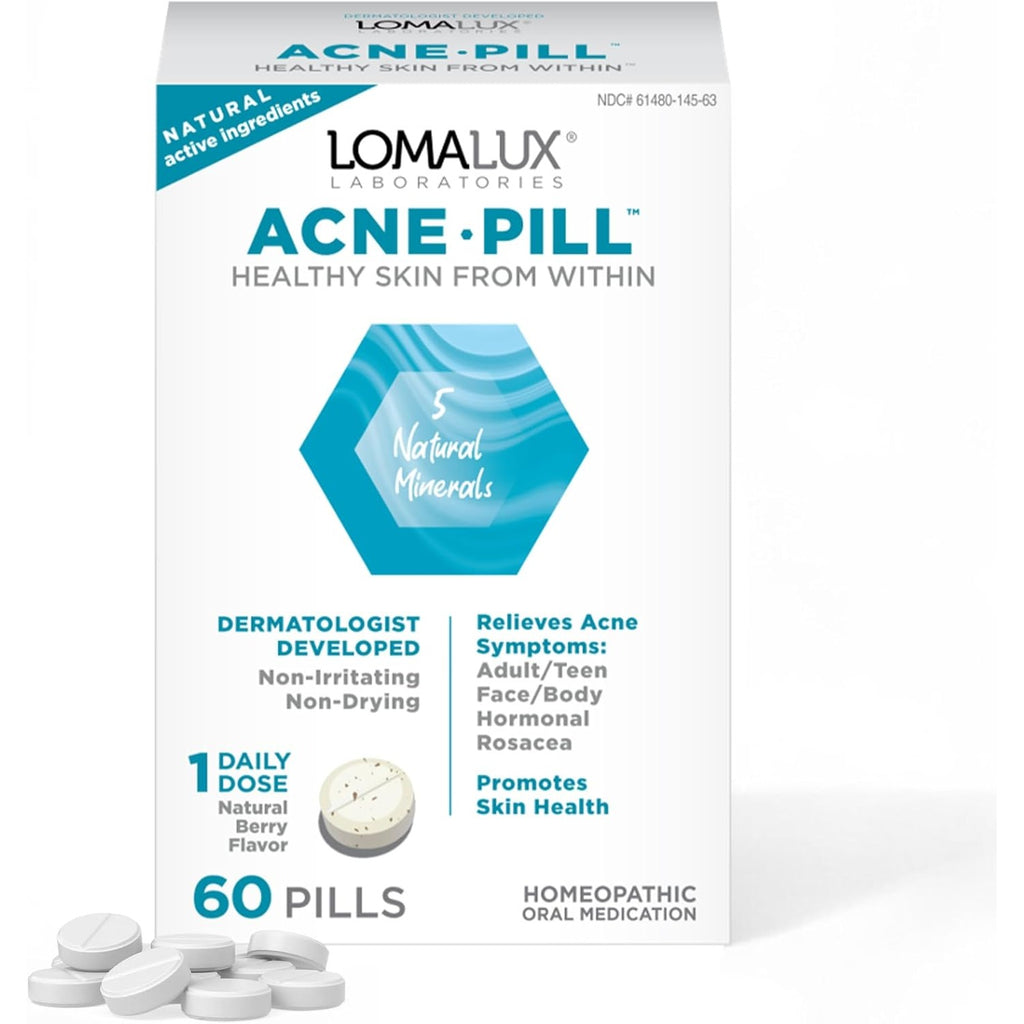 Loma Lux Acne Pills with Zinc & Sulfur for Hormonal Acne & Oily Skin