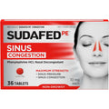 Sudafed PE Sinus Congestion Relief Tablets, 10 mg Phenylephrine HCI, 36 Ct