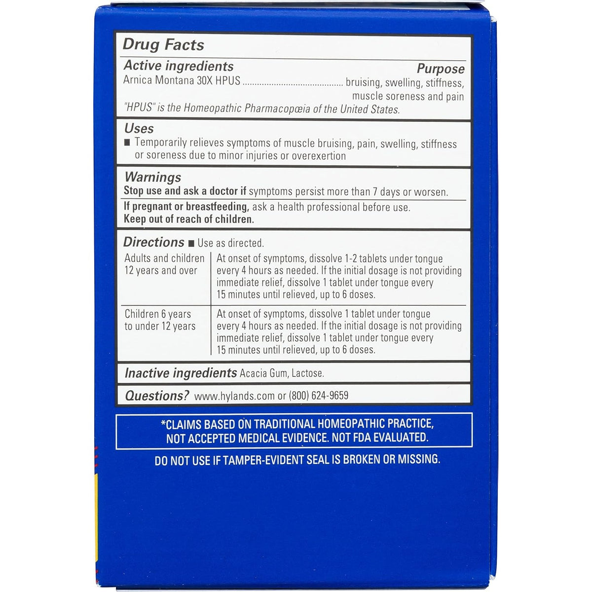 Hyland's Arnica Montana 30x for Bruises, Swelling & Muscle Soreness, 50ct
