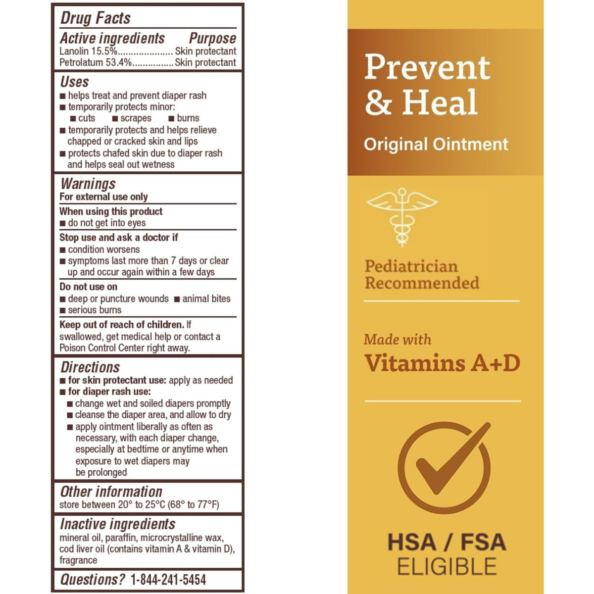 A+D Prevent & Heal Original Diaper Rash Ointment, 1.5 oz Tube