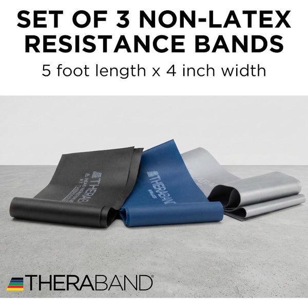 THERABAND Resistance Bands Set, Elastic Bands for Exercise & Physical Therapy, Strength Training for Upper & Lower Body Fitness