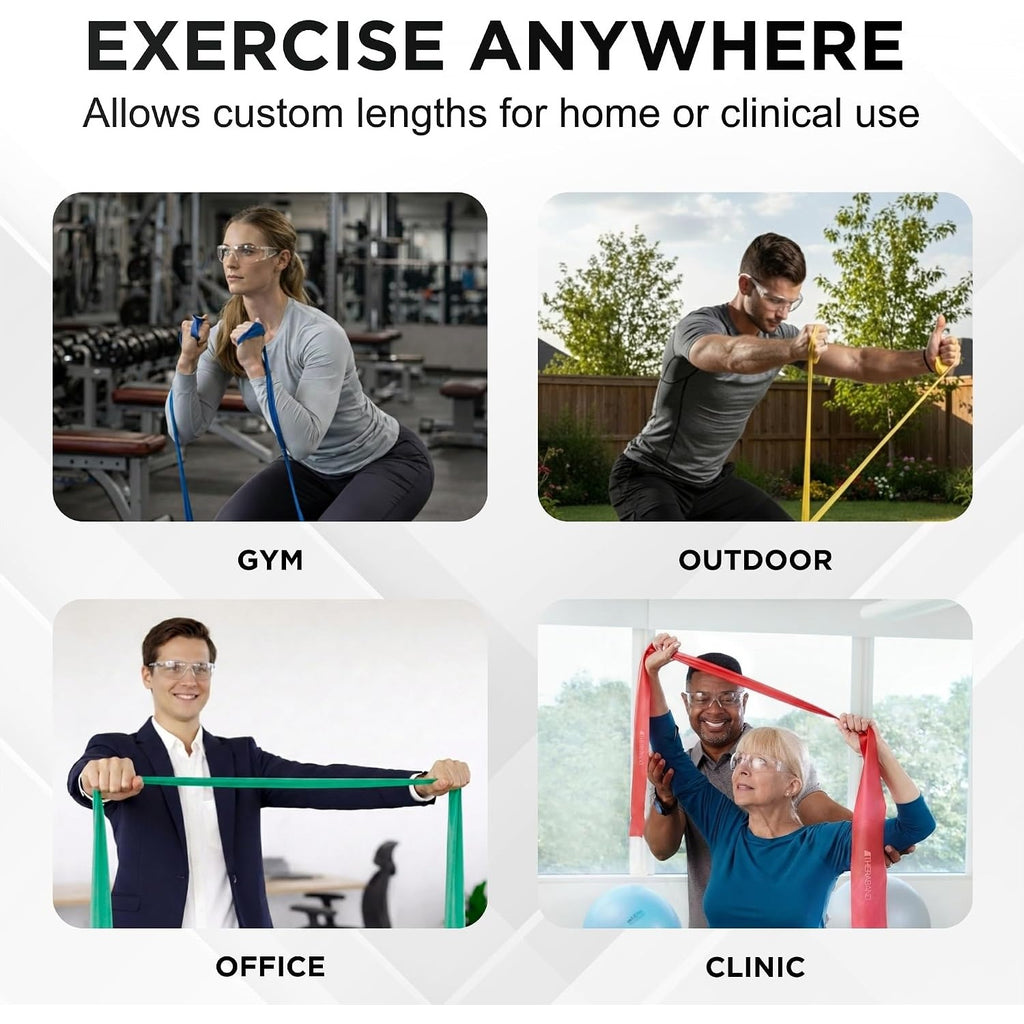 THERABAND Resistance Bands Set, Elastic Bands for Exercise & Physical Therapy, Strength Training for Upper & Lower Body Fitness