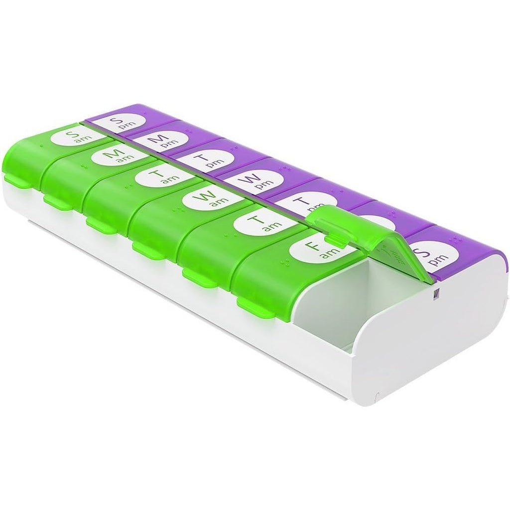 Ezy Dose Weekly (7-Day) AM/PM Pill Organizer, X-Large Case, Color May Vary