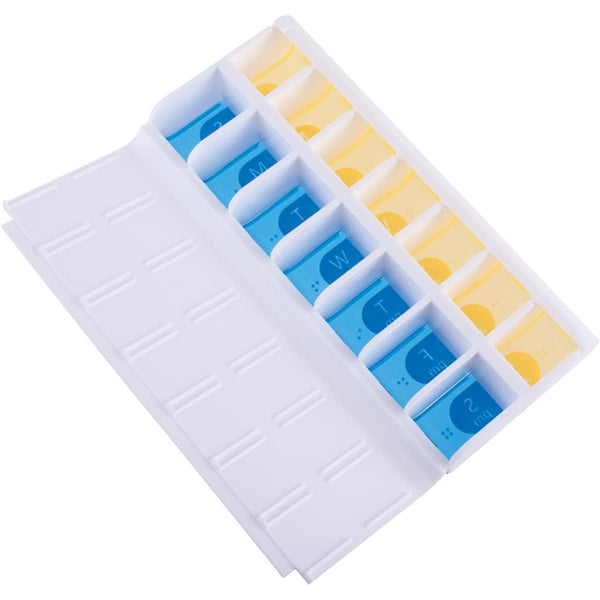 Ezy Dose Weekly (7-Day) AM/PM Pill Organizer, X-Large Case, Color May Vary
