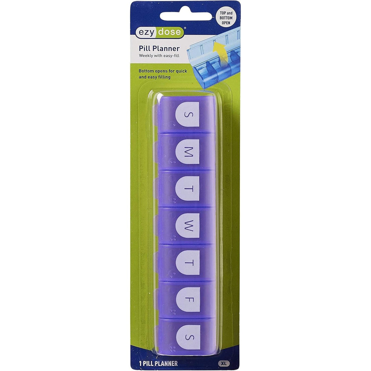 Ezy Dose Weekly (7-Day) Pill Organizer, X-Large Planner, Color May Vary