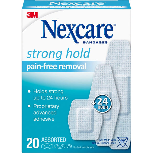 Nexcare Strong Hold Pain Free Removal Bandages, Assorted, 20 count