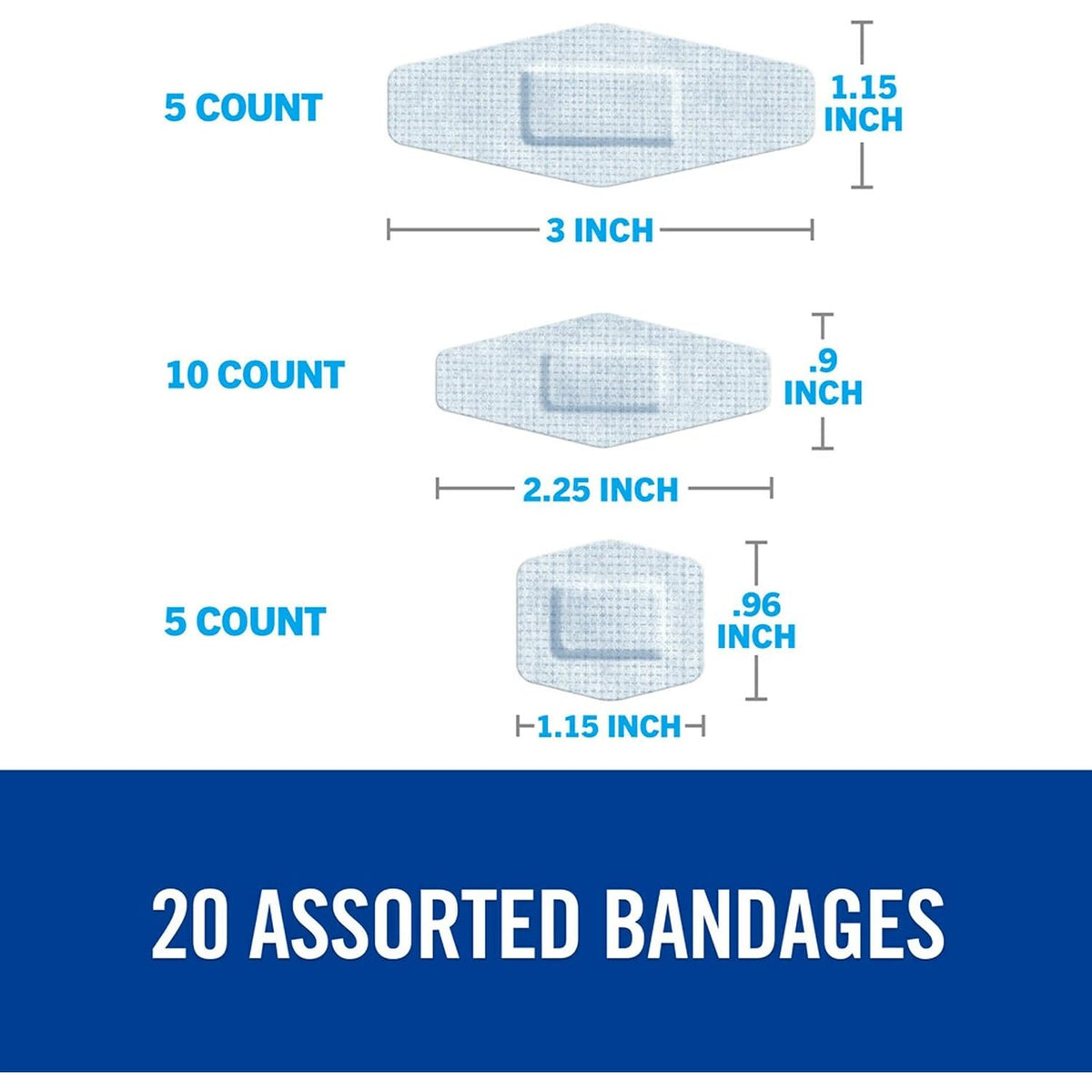 Nexcare Strong Hold Pain Free Removal Bandages, Assorted, 20 count