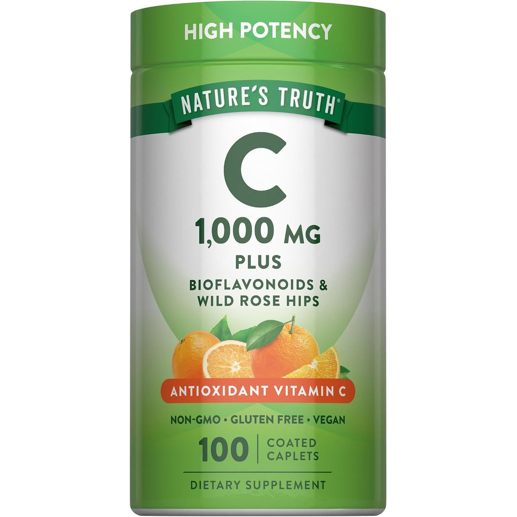 Nature's Truth Vitamin C Bioflavonoids & Rose Hips | 1000mg | 100 Caplets