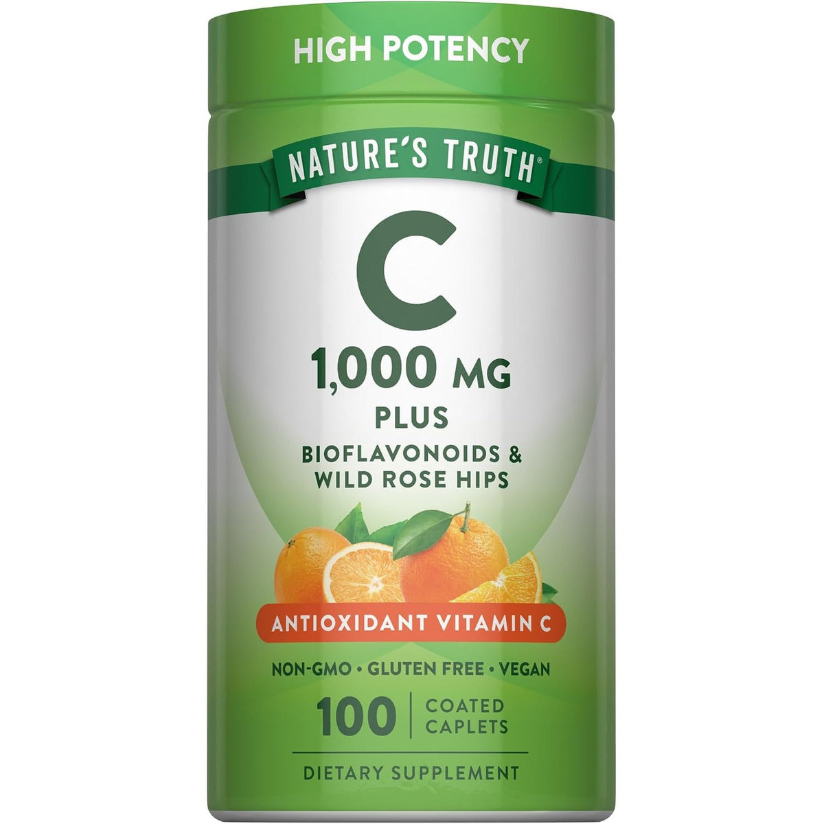 Nature's Truth Vitamin C Bioflavonoids & Rose Hips | 1000mg | 100 Caplets