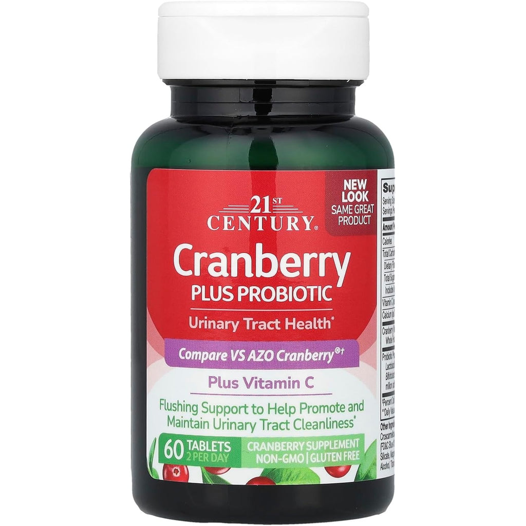 21st Century Cranberry Plus Probiotic Tablets, Urinary Support, 60ct