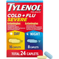 Tylenol Cold + Flu Severe Day & Night Caplets, Combo Pack, 24 Ct