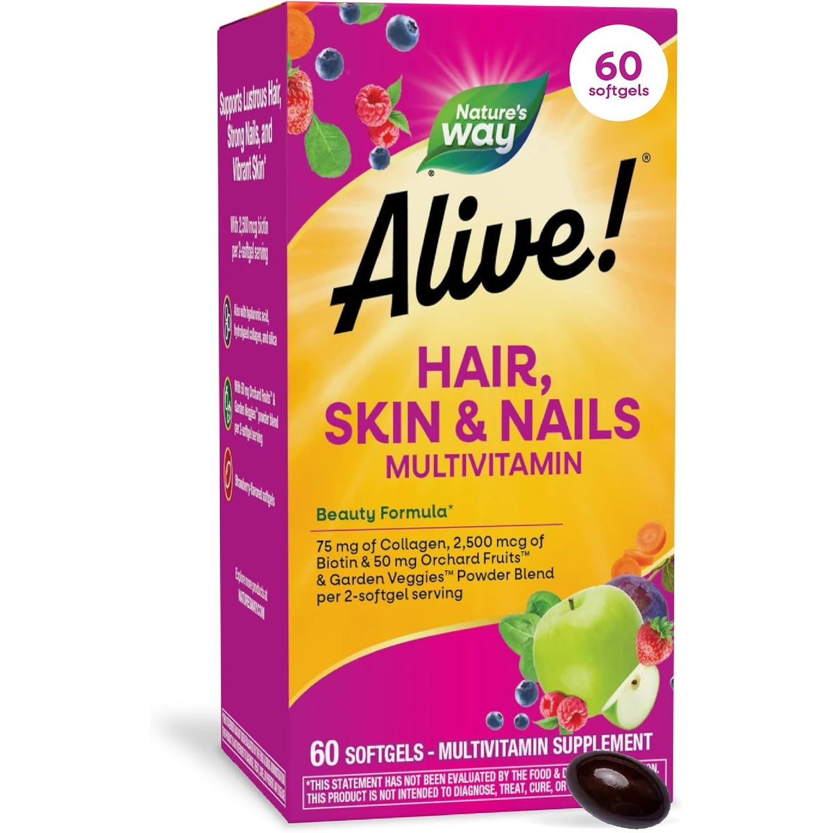 Nature's Way Alive! Hair, Skin & Nails Multivitamin Softgels, 60 ct