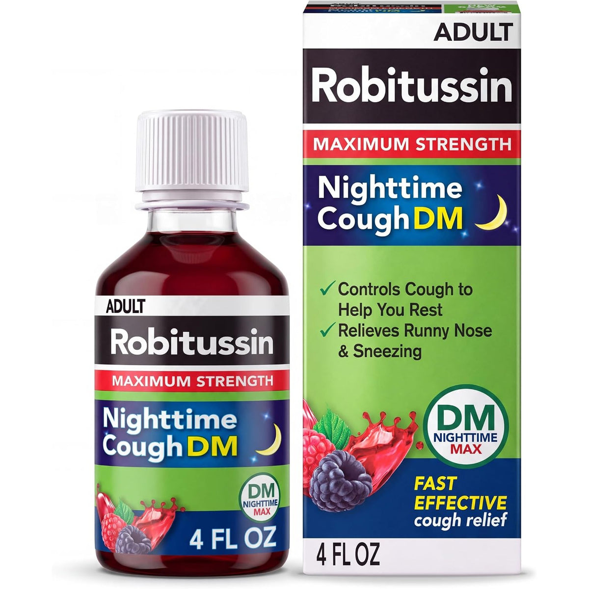 Robitussin DM Maximum Strength Cough Medicine, Berry Flavor, 4 fl oz