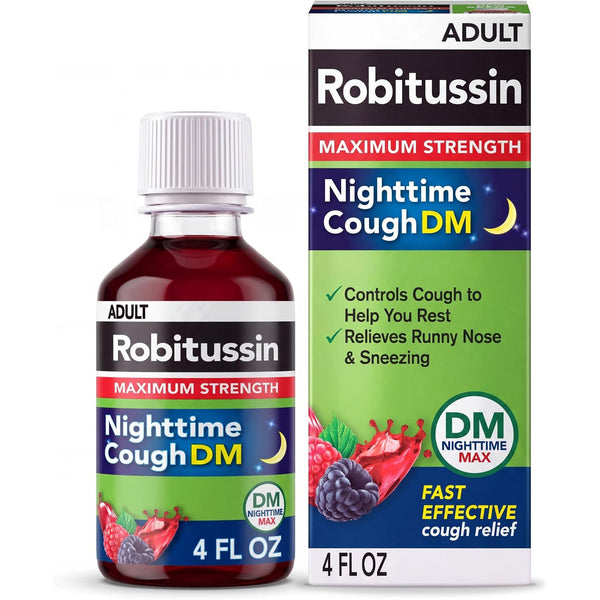 Robitussin DM Maximum Strength Cough Medicine, Berry Flavor, 4 fl oz