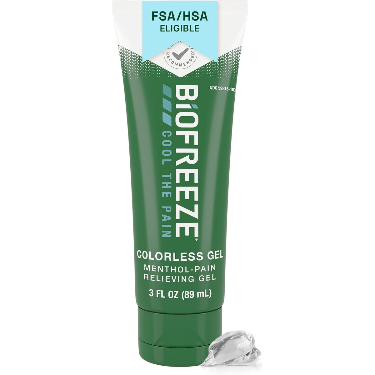 Biofreeze Pain Relief Gel, Muscle/Joint Pain Colorless Menthol Gel, 3 FL OZ