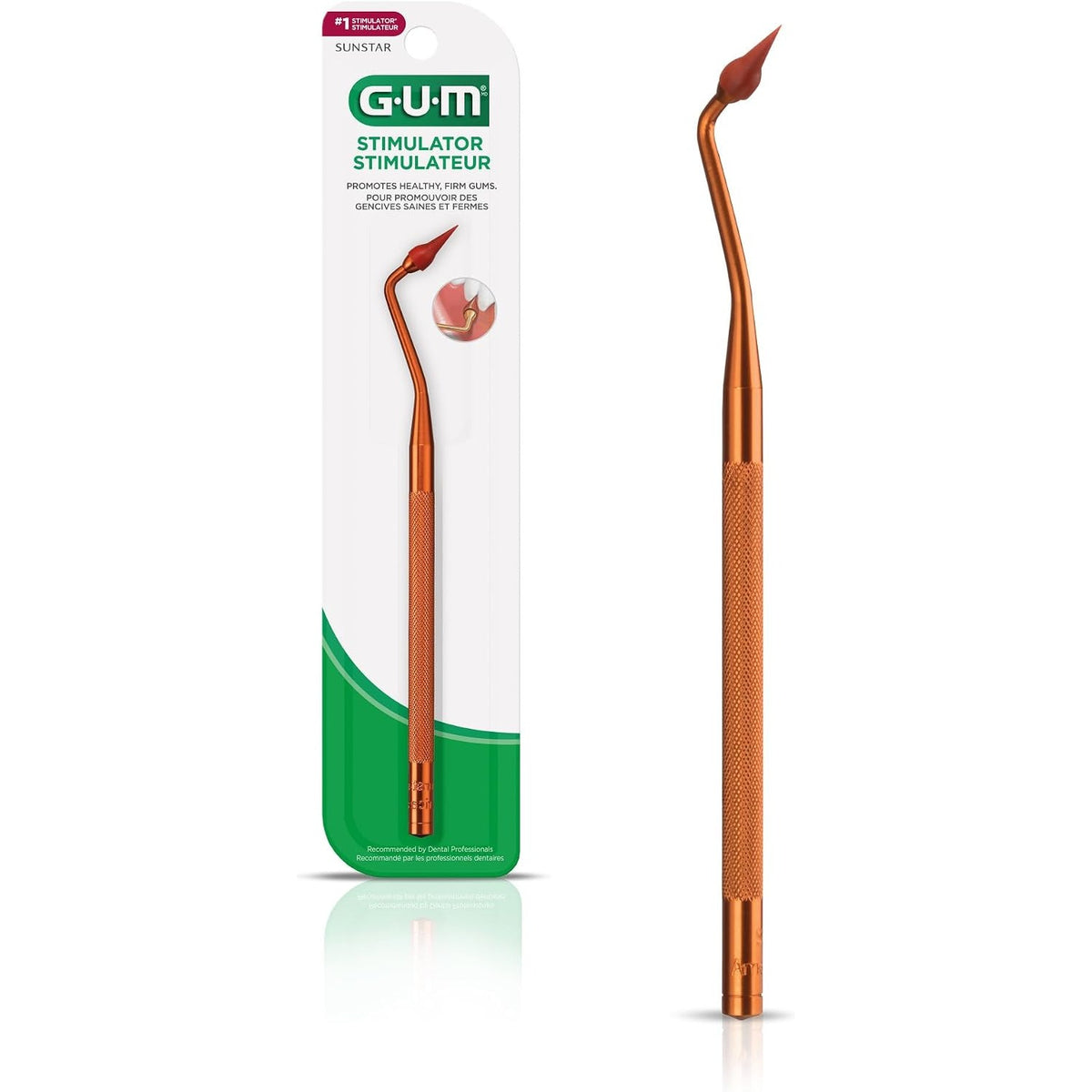 GUM Stimulator Permanent Handle with Rubber Tip, 1 Count
