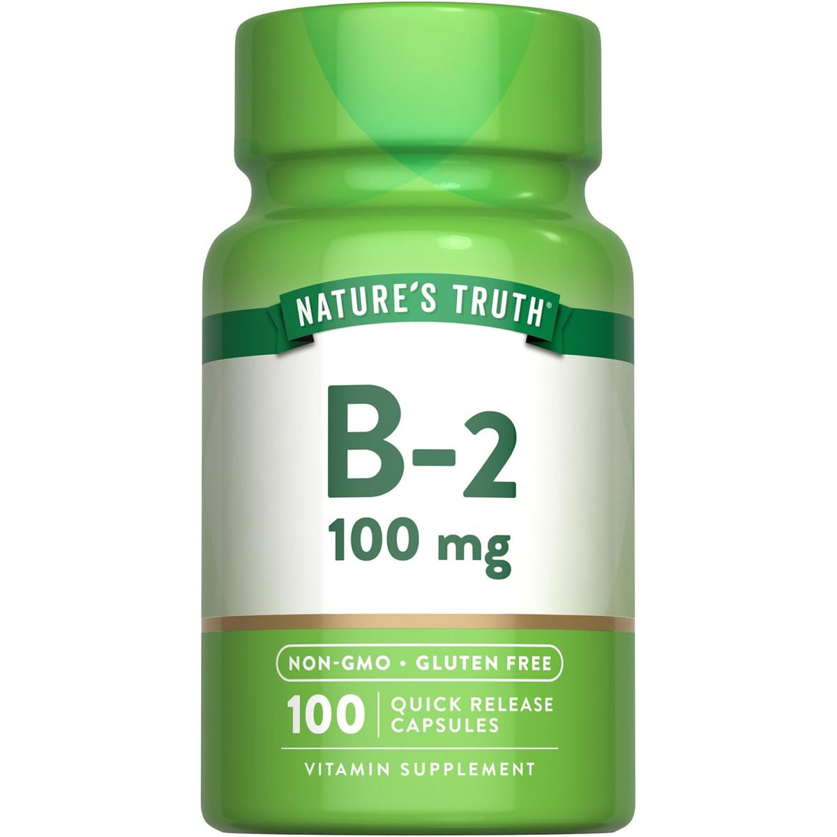 B2 Vitamin | 100mg | 100 Tablets | Vegetarian, Non-GMO & Gluten Free Supplement | Riboflavin | by Nature's Truth