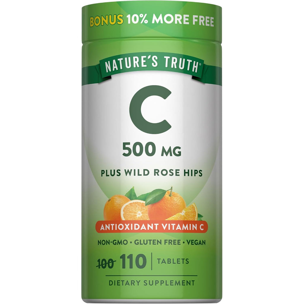 Nature's Truth Vitamin C with Rose Hips 500 mg | 110 Tablets