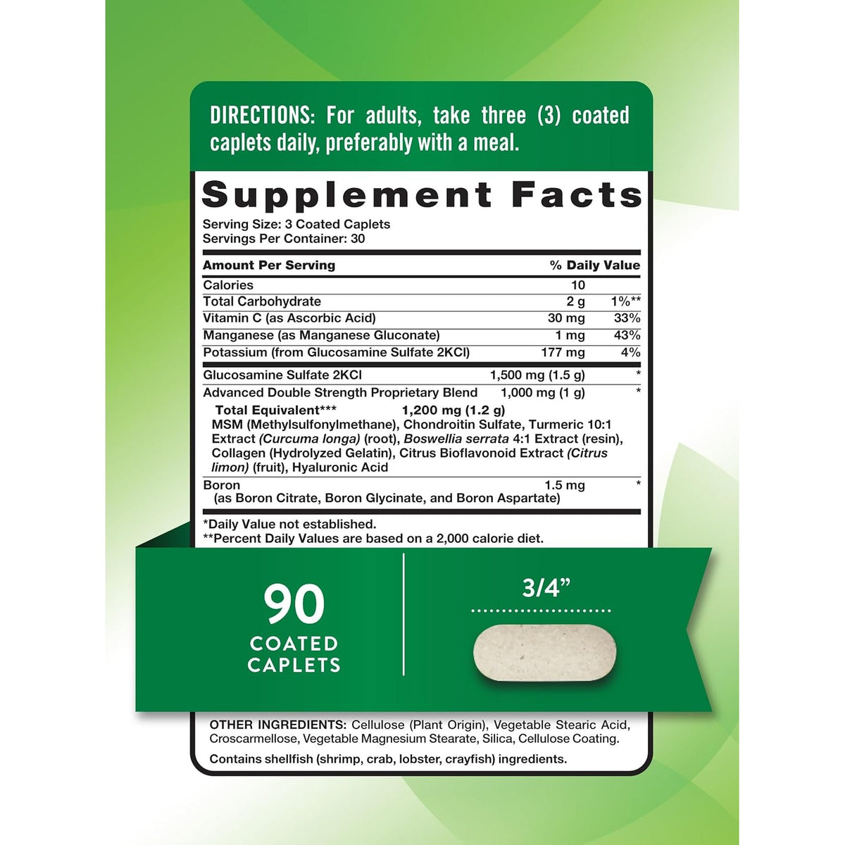 Nature's Truth Glucosamine Chondroitin MSM Complex | 90 Caplets