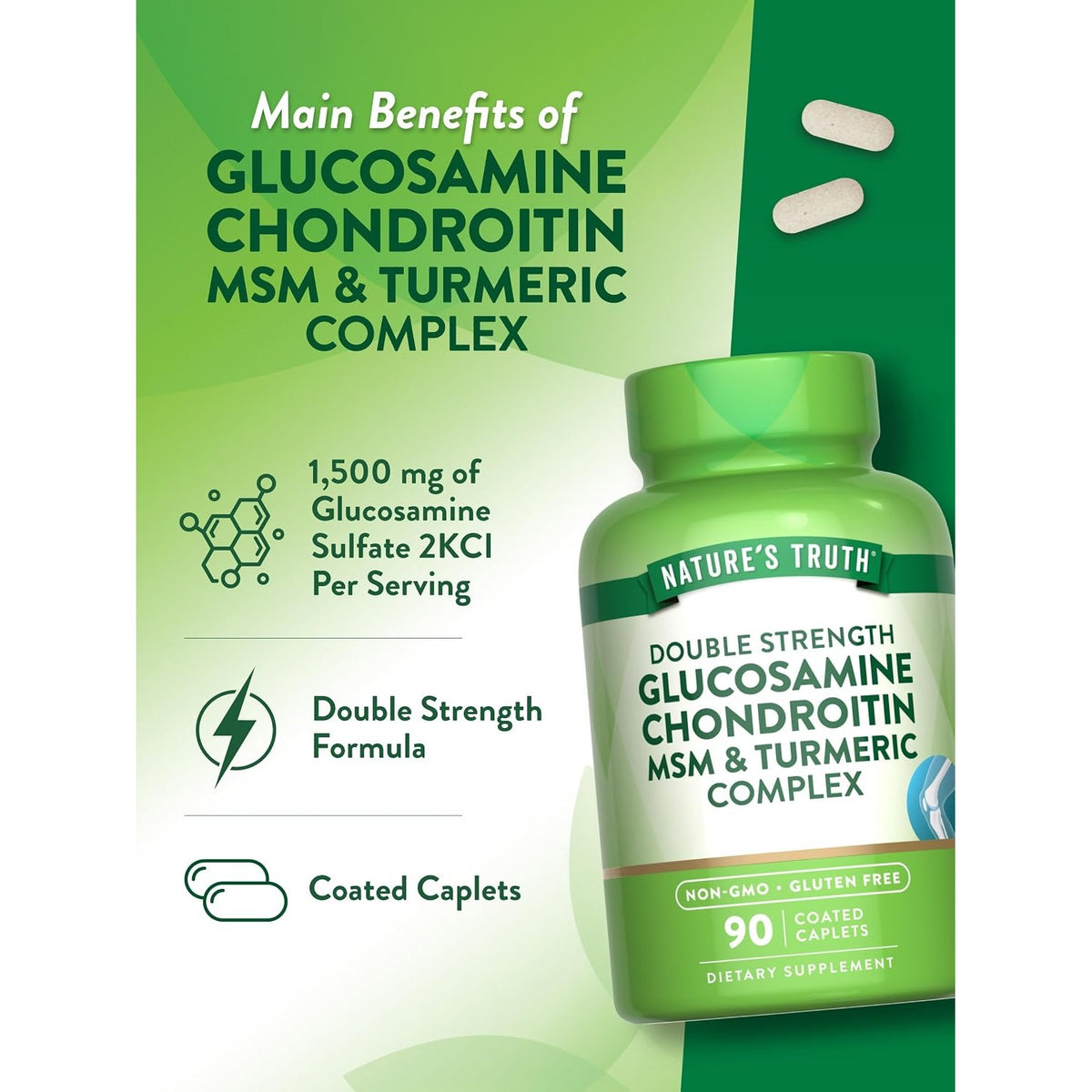 Nature's Truth Glucosamine Chondroitin MSM Complex | 90 Caplets