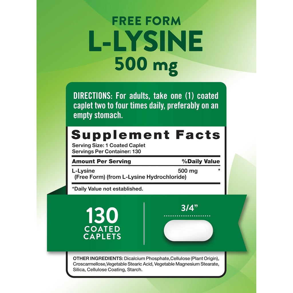 Nature's Truth L-lysine 500mg Bonus Tablets, 130 Count