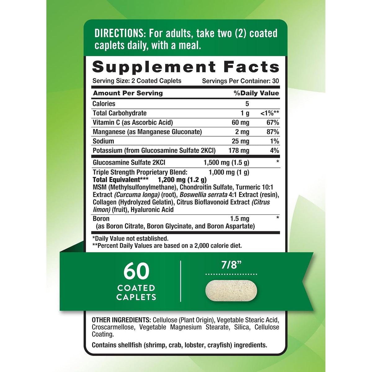 Nature's Truth Glucosamine Chondroitin MSM Complex | 60 Caplets