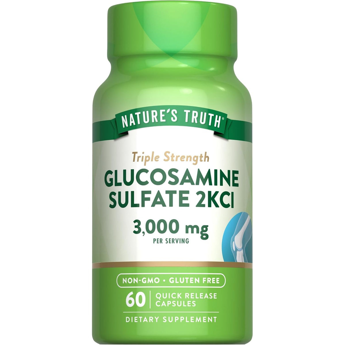 Nature's Truth Glucosamine Sulfate 3000mg | 60 Capsules | Triple Strength Supplement for Joint Health | Non-GMO, Gluten Free