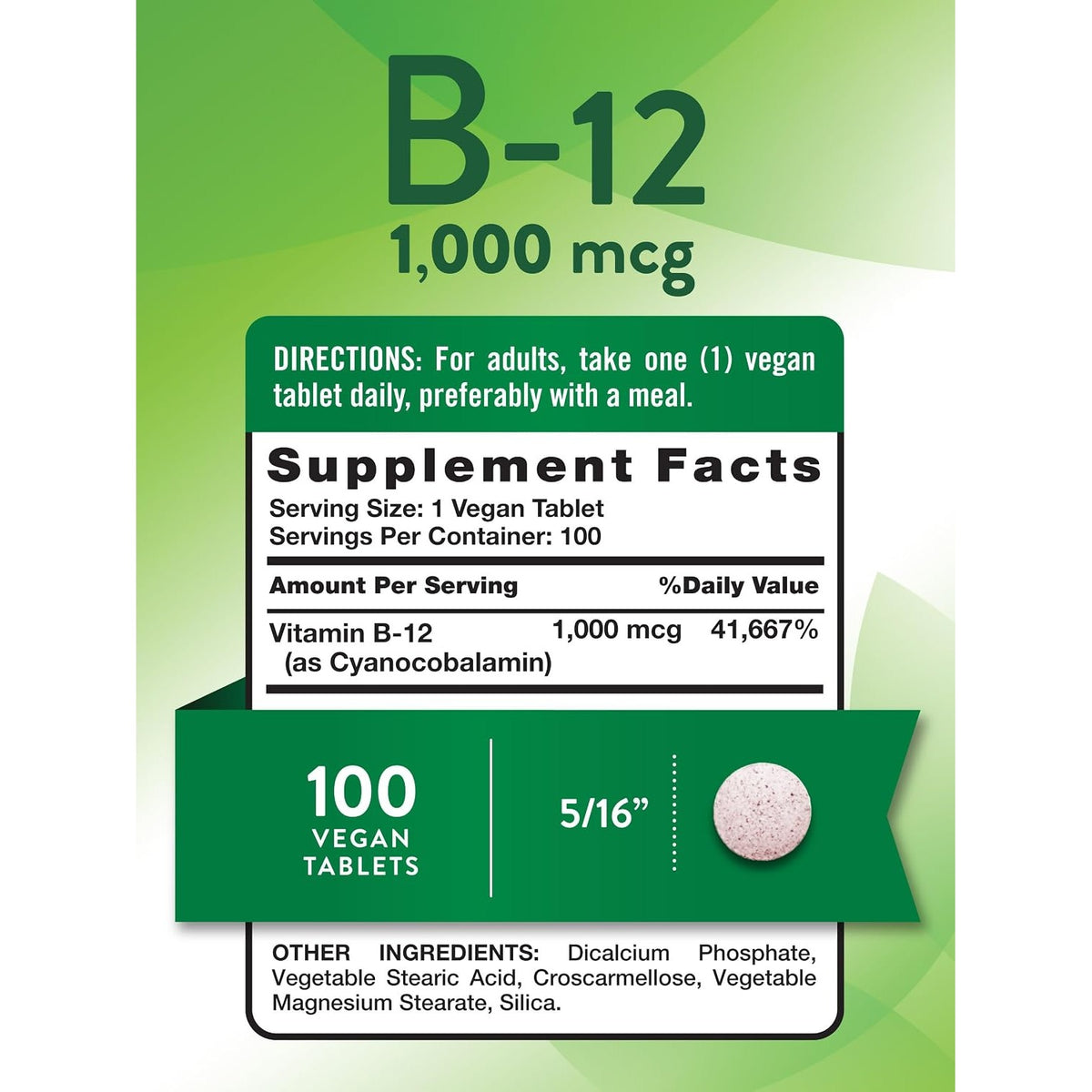 Nature's Truth Vitamin B12 1000 mcg Tablets | 100 Count | for Men & Women