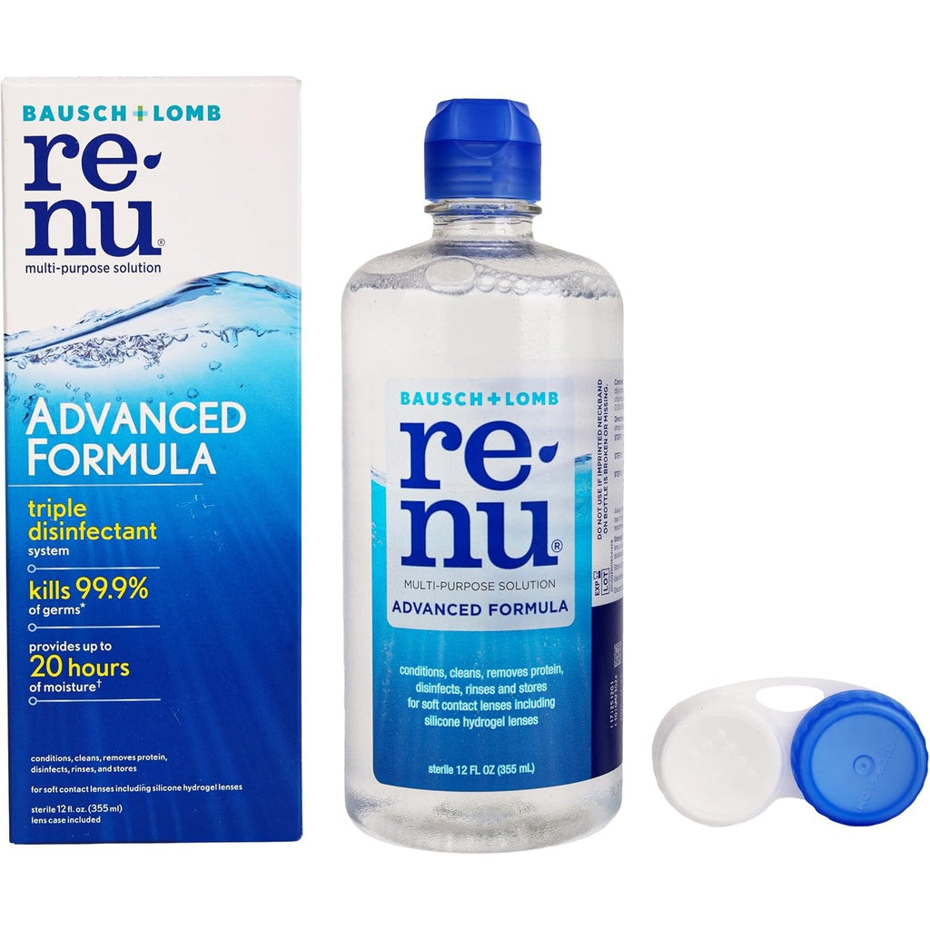Renu Advanced Multi-Purpose Contact Lens Solution with Case, 12 Fl oz