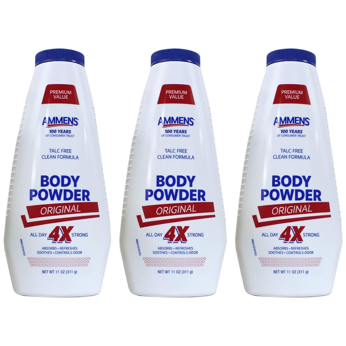 Ammens Original Body Powder - Talc Free Body Powder with Naturally Derived Cornstarch - Free from Dye and Parabens - Soothes Itchy Skin - 11 oz