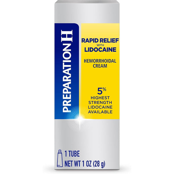 Preparation H Hemorrhoid Symptom Treatment Cream with Lidocaine, 1 oz Tube