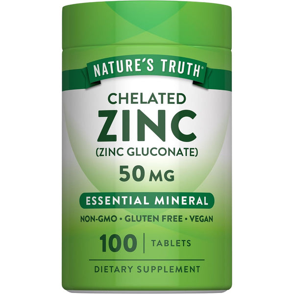 Nature's Truth Chelated Zinc | 50mg | 100 Tablets