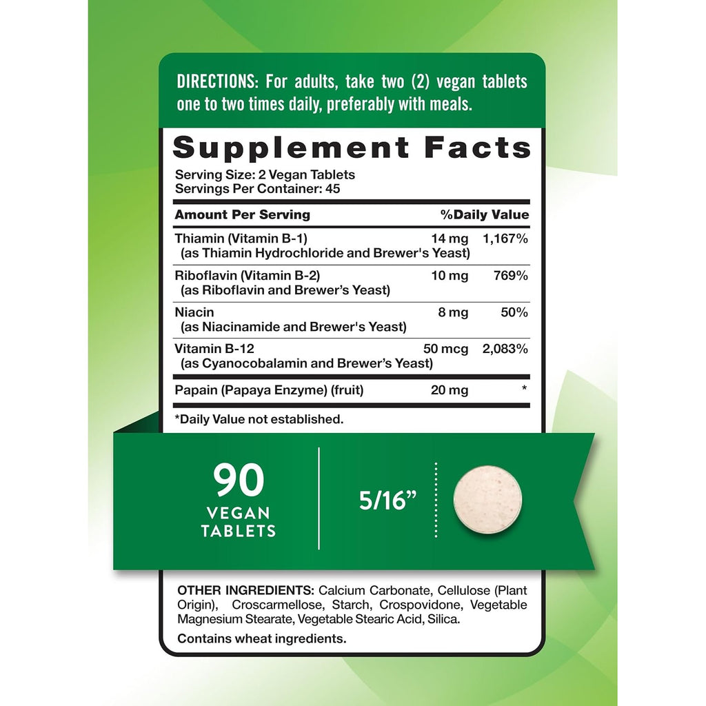 Nature's Truth Vitamin B Complex for Women & Men | Plus B12 | 90 Tablets
