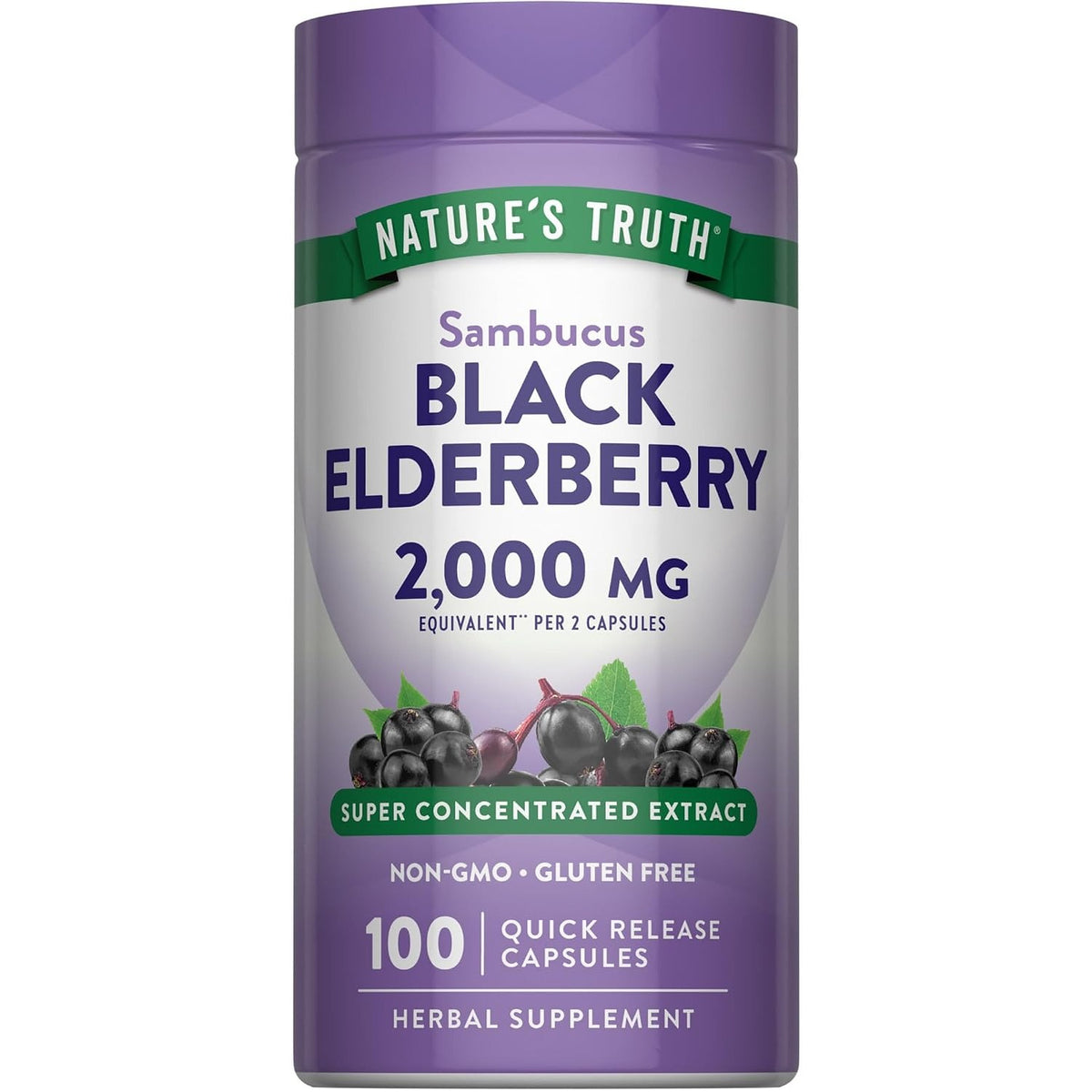 Nature's Truth Black Elderberry Capsules | 100 Count