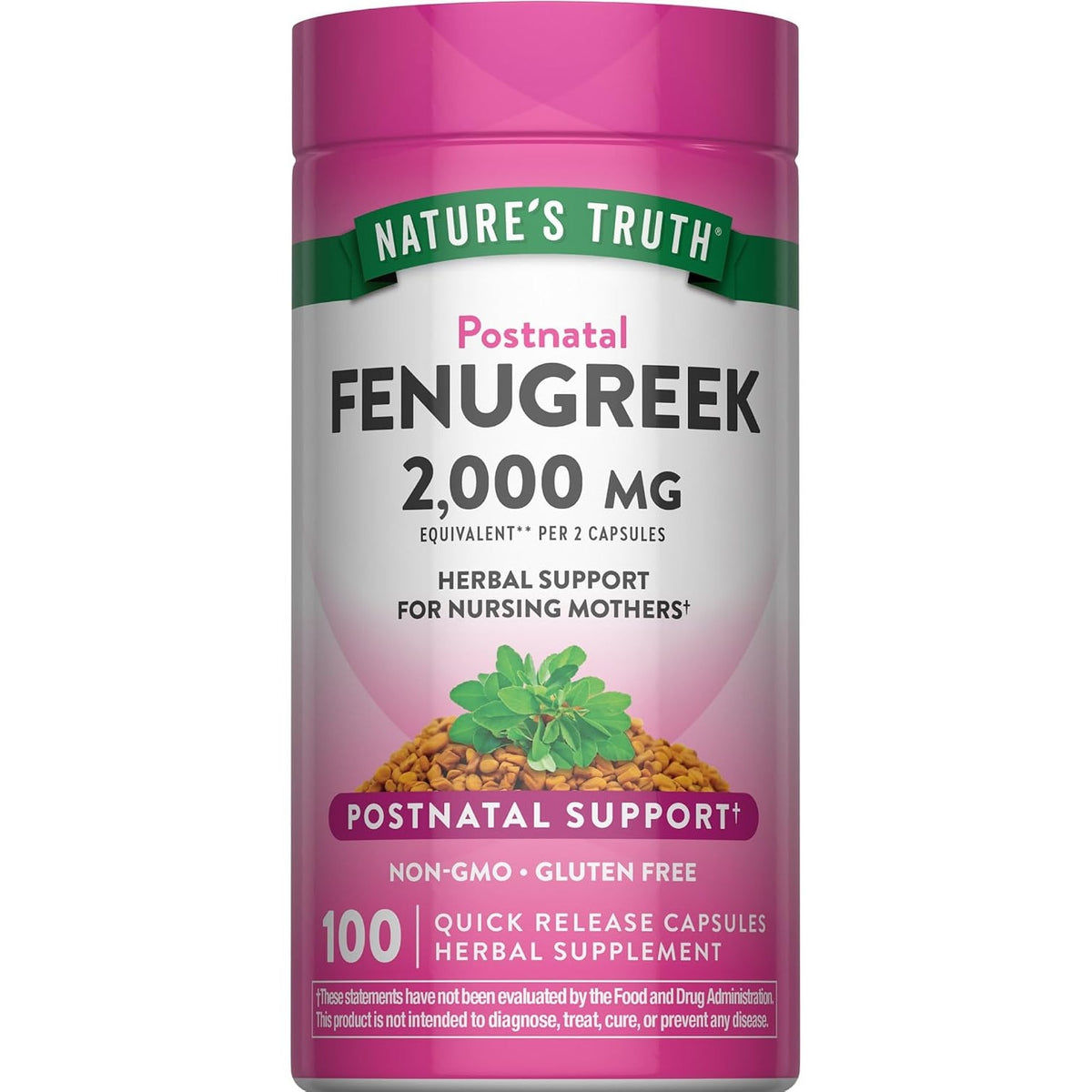 Nature's Truth Fenugreek Seed Capsules for Women | 100 Count