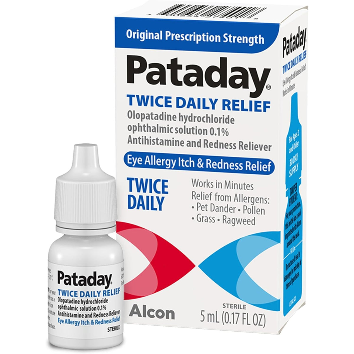 PATADAY Twice Daily Allergy Eye Drops, Antihistamine for Itchy Eyes, 5 ml
