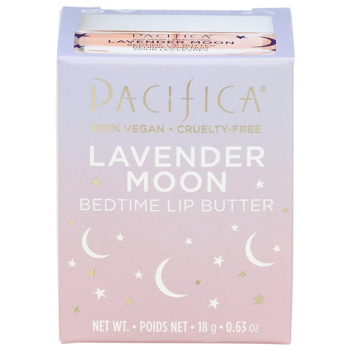 Pacifica Lavender Moon Lip Mask – Hydrating Bedtime Lip Treatment for Dry, Wrinkled Lips, Shea & Jojoba, Vegan Cruelty-Free Lip Repair, 0.63 Ounce