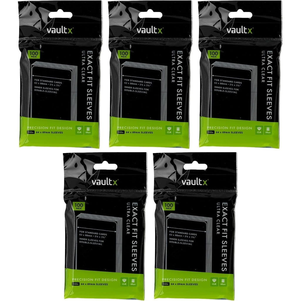 Vault X Exact Fit Inner Sleeves Clear for Trading Cards 500 Pack