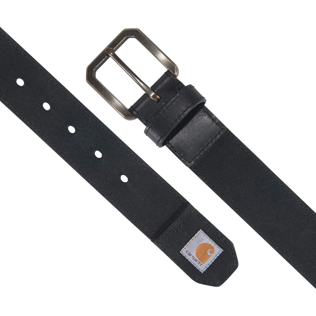 Carhartt Men's Casual Rugged Canvas Duck Belt with Antique Brass Buckle and Contrast Corduroy Backing