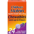 Motrin Children's Chewable Tablets with Ibuprofen, Kids' Fever Reducer & Pain Reliever for Sore Throat, Fever, Toothache & Pain Relief, Grape Flavor