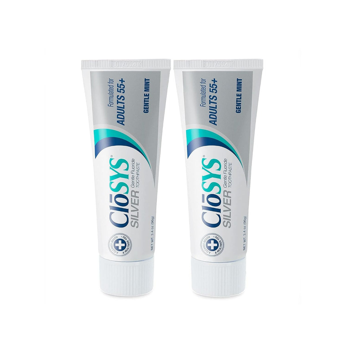 CloSYS Healthy Teeth Oral Rinse Mouthwash - 32 Fl Oz & Silver Fluoride Toothpaste for Adults 55+, 3.4 Ounce, Gentle Mint, Travel Size, TSA Compliant