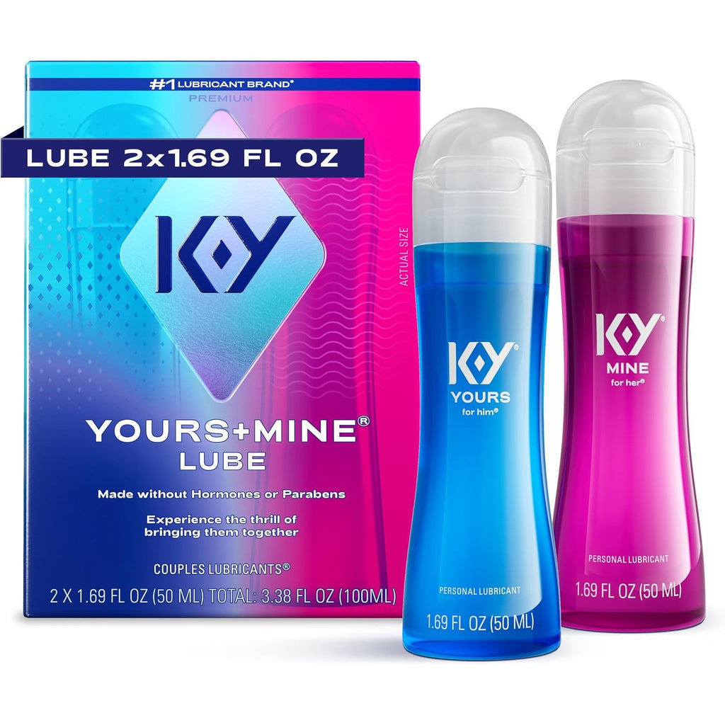 K-Y Yours & Mine Couples Lubricant, Sensorial Personal Lube, 2 x 1.69 FL OZ