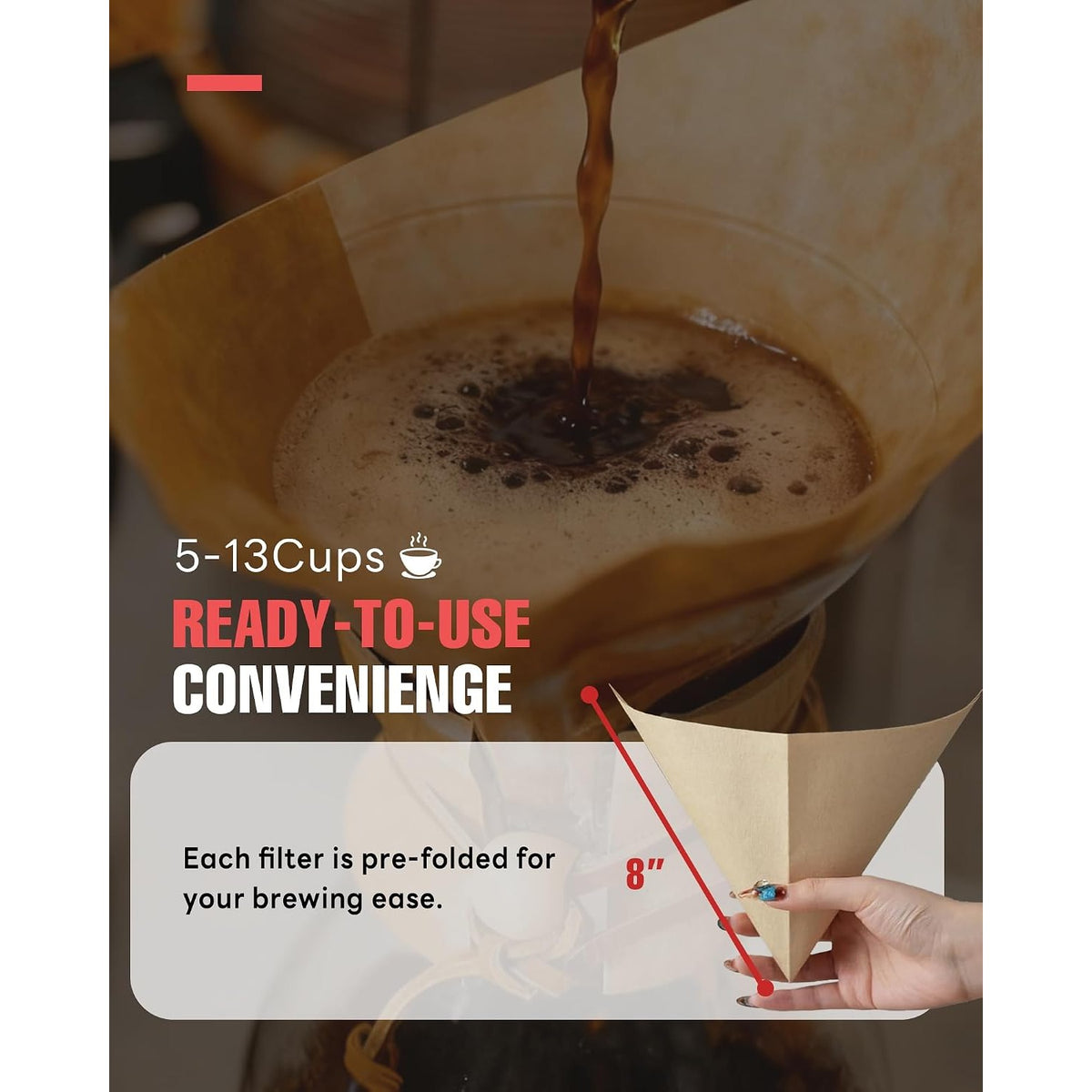 Brew Choice Cone Coffee Filters for Chemex Pour-Over Coffee Makers 100 ct