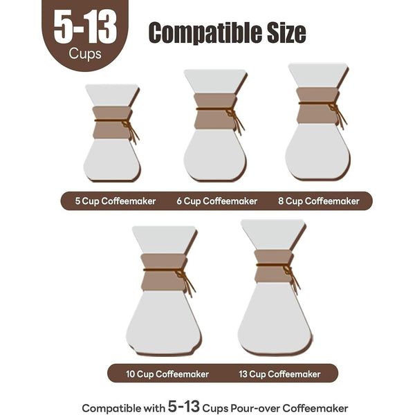 Brew Choice Cone Coffee Filters for Chemex Pour-Over Coffee Makers 100 ct