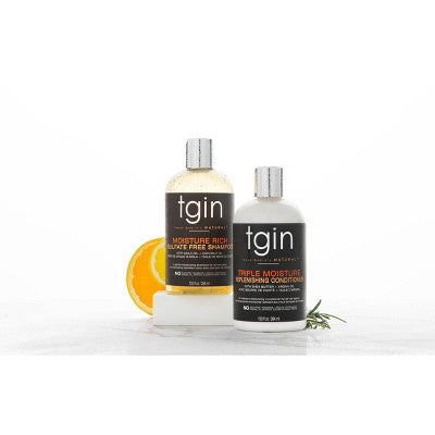 TGIN Triple Moisture Rich Replenishing Conditioner For Natural Hair with Shea Butter and Argan Oil - 13 fl oz
